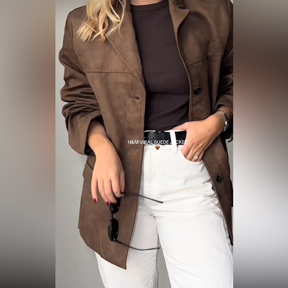 NWT 🏷️ H&M suede jacket (faux) - Picture 4 of 16